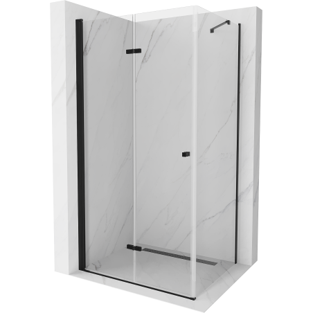 Mexen Lima folding shower cubicle 100 x 70 cm, Transparent, Black - 856-100-070-70-00