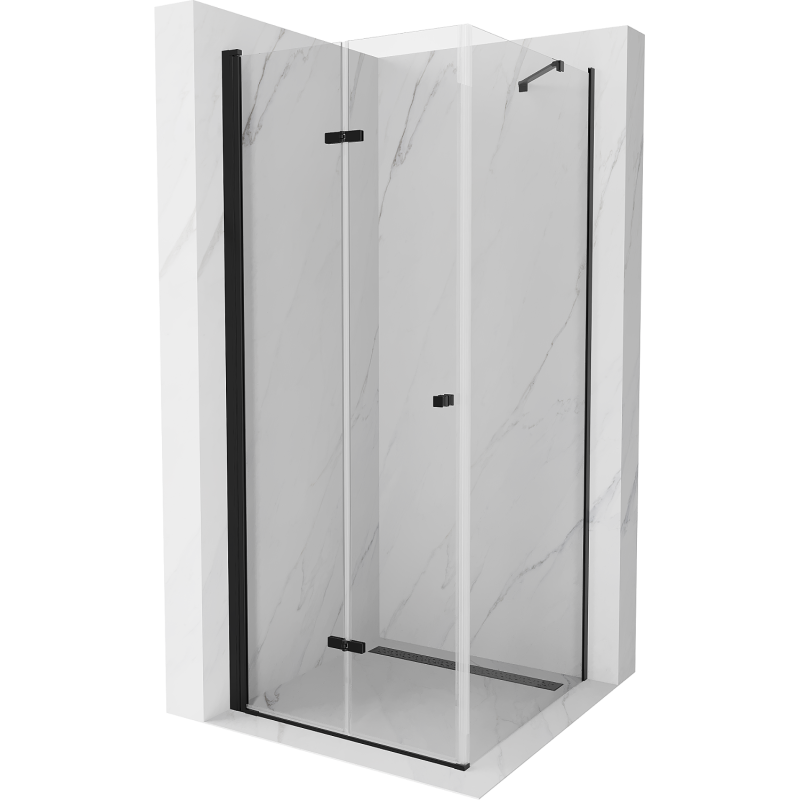 Mexen Lima folding shower cabin 100 x 100 cm, transparent, black - 856-100-100-70-00