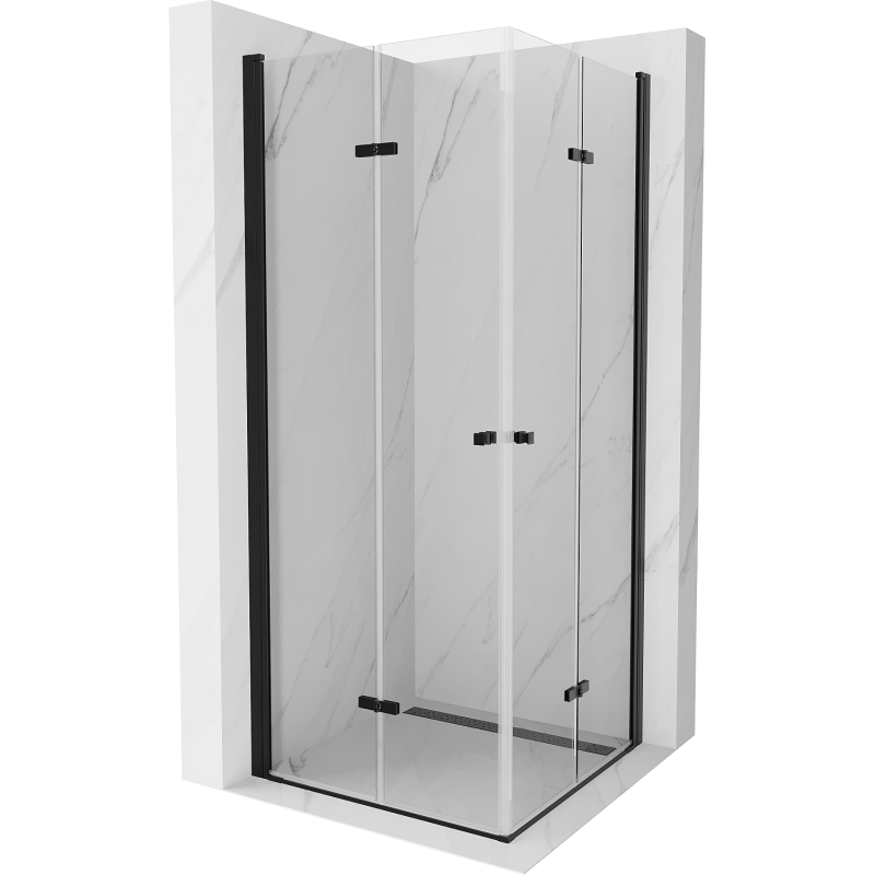 Mexen Lima Duo folding shower cubicle 80 x 80 cm, Transparent, Black - 856-080-080-70-00-02