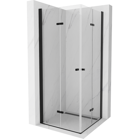 Mexen Lima Duo folding shower cabin 80 x 80 cm, transparent, black - 856-080-080-70-00-02