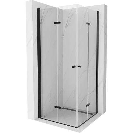 Mexen Lima Duo folding shower cubicle 80 x 80 cm, Transparent, Black - 856-080-080-70-00-02