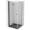 Mexen Lima folding shower cabin 90 x 90 cm, transparent, black + Flat shower tray, black - 856-090-090-70-00-4070B