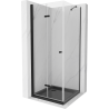 Mexen Lima folding shower cubicle 90 x 90 cm, Transparent, Black + shower tray Flat, Black - 856-090-090-70-00-4070B