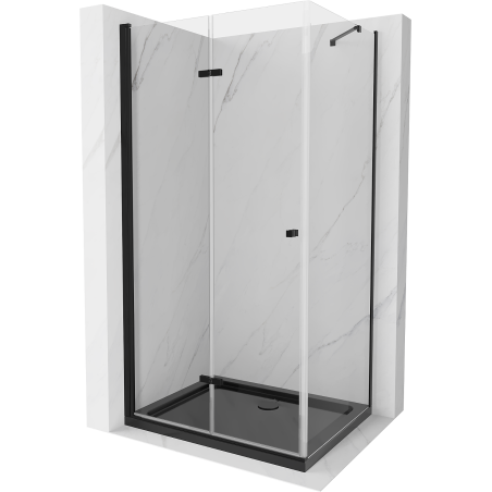 Mexen Lima folding shower cabin 80 x 120 cm, transparent, black + Flat tray, black - 856-080-120-70-00-4070B