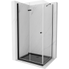 Mexen Lima folding shower cabin 80 x 120 cm, transparent, black + Flat shower tray, black - 856-080-120-70-00-4070B