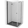 Mexen Lima folding shower cubicle 90 x 120 cm, Transparent, Black + shower tray Flat, Black - 856-090-120-70-00-4070B