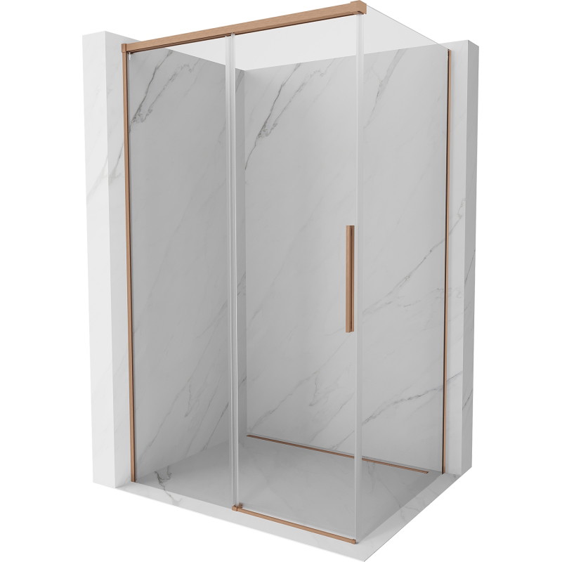 Mexen Rox sliding shower cabin 110 x 120 cm, transparent, brushed copper - 8C2-110-120-65-00