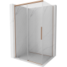 Mexen Rox sliding shower enclosure 150 x 120 cm, transparent, brushed copper - 8C2-150-120-65-00