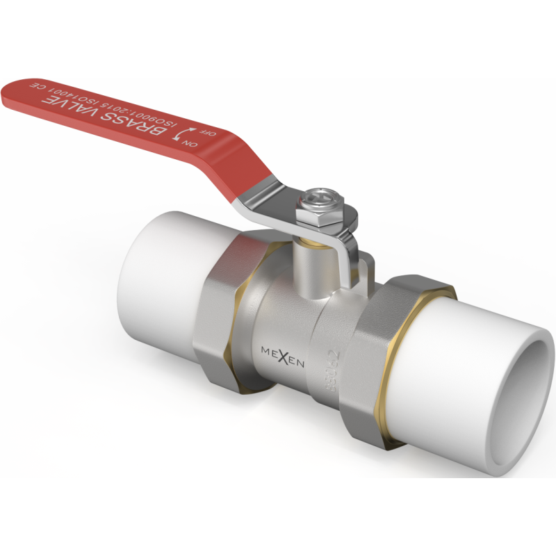 Mexen PPR ball valve with union nuts PP welded for PPR pipes 50 x 50 - W97350-50-00