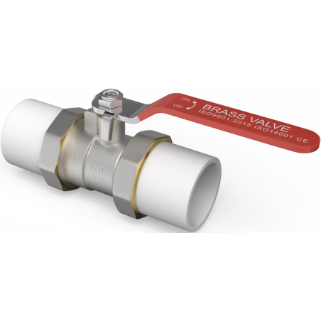 Mexen PPR ball valve with PP union connections welded for PPR pipes 50 x 50 - W97350-50-00