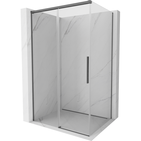 Mexen Rox sliding shower cabin 100 x 70 cm, transparent, gun gray brushed - 8C2-100-070-66-00