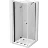 Mexen Lima folding shower enclosure 80 x 80 cm, transparent, black + Flat shower tray, white - 856-080-080-70-00-4010B