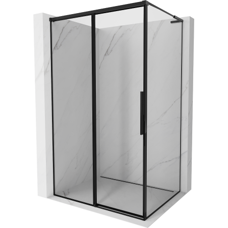 Mexen Rox L Sliding Shower Enclosure Left 90 x 75 cm, Black Frame, Black - 8C2L-090-075-70-70-L