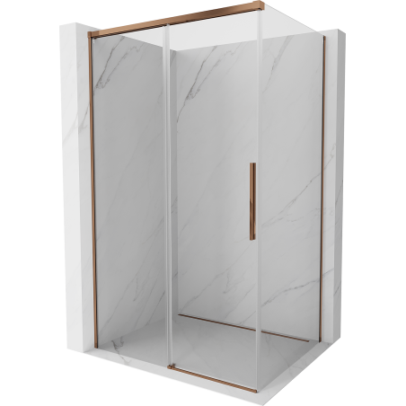 Mexen Rox sliding shower cabin 135 x 70 cm, transparent, rose gold - 8C2-135-070-60-00