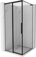 Mexen Rox L sliding shower cabin left 90 x 90 cm, black frame, black - 8C2L-090-090-70-70-L