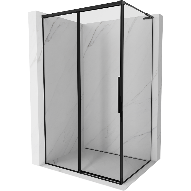 Mexen Rox L sliding left shower cabin 105 x 90 cm, black frame, black - 8C2L-105-090-70-70-L