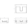 Mexen Orio 60 cm bathroom cabinet with Otis sink, 1 drawer, black gloss/black matte - 91A10-06023-1-BF70-W18M71