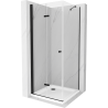Mexen Lima folding shower cubicle 100 x 100 cm, Transparent, Black + shower tray Flat, White - 856-100-100-70-00-4010B