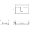 Mexen Orio 70 cm Bathroom Cabinet with Sink Otis, 1 Drawer, Black Gloss/Black Matte - 91A10-07023-1-BF70-W18M71