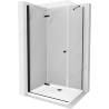 Mexen Lima folding shower enclosure 100 x 120 cm, transparent, black + Flat tray, white - 856-100-120-70-00-4010B