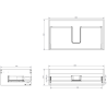 Mexen Orio bathroom cabinet 80 cm with sink Otis, 1 drawer, graphite matte/white matte - 91A10-08023-1-BF66-W18M01