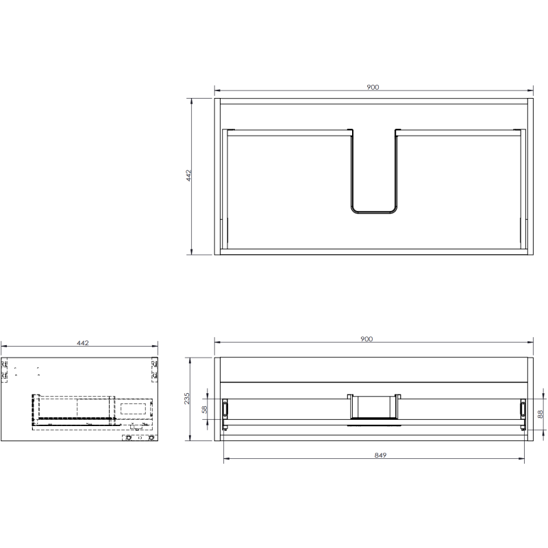 Mexen Orio bathroom cabinet 90 cm with Otis washbasin, 1 drawer, white matte - 91A10-09023-1-BF01-W18M01