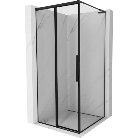 Mexen Rox L sliding shower cabin left 100 x 100 cm, black frame, black - 8C2L-100-100-70-70-L