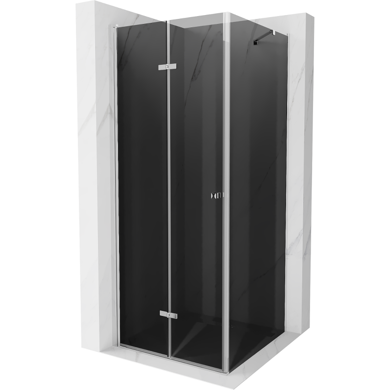 Mexen Lima folding shower cubicle 70 x 70 cm, Graphite, Chrome - 856-070-070-01-40
