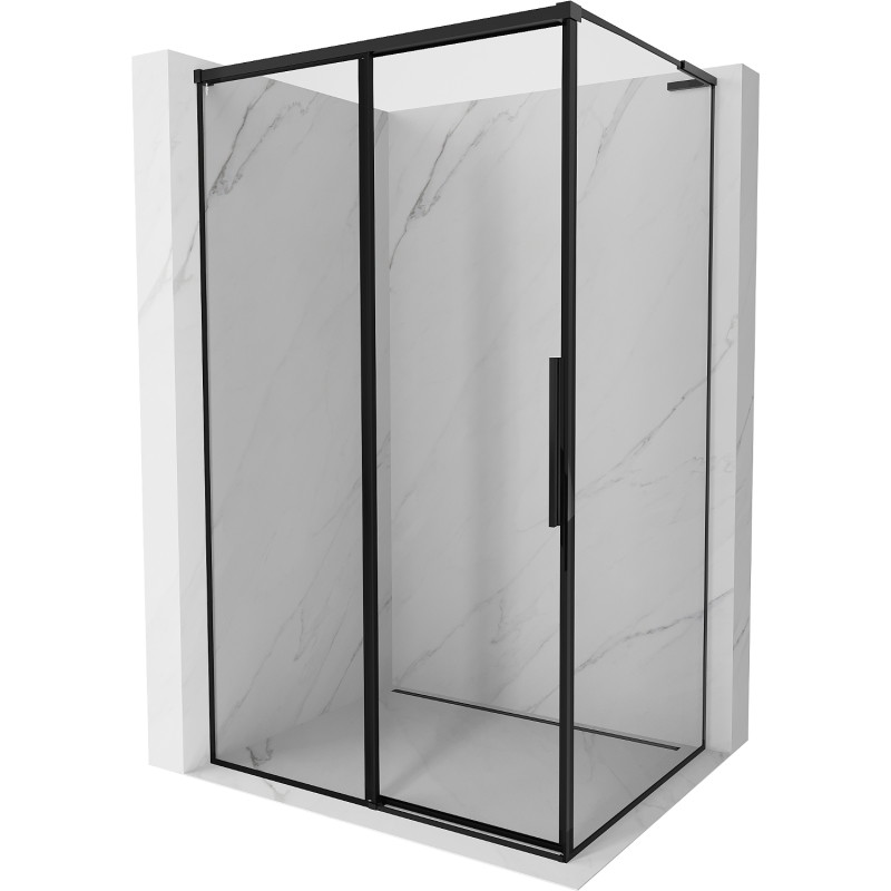 Mexen Rox L left sliding shower cabin 110 x 120 cm, black frame, black - 8C2L-110-120-70-70-L