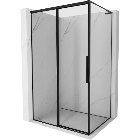 Mexen Rox L left sliding shower cabin 110 x 120 cm, black frame, black - 8C2L-110-120-70-70-L