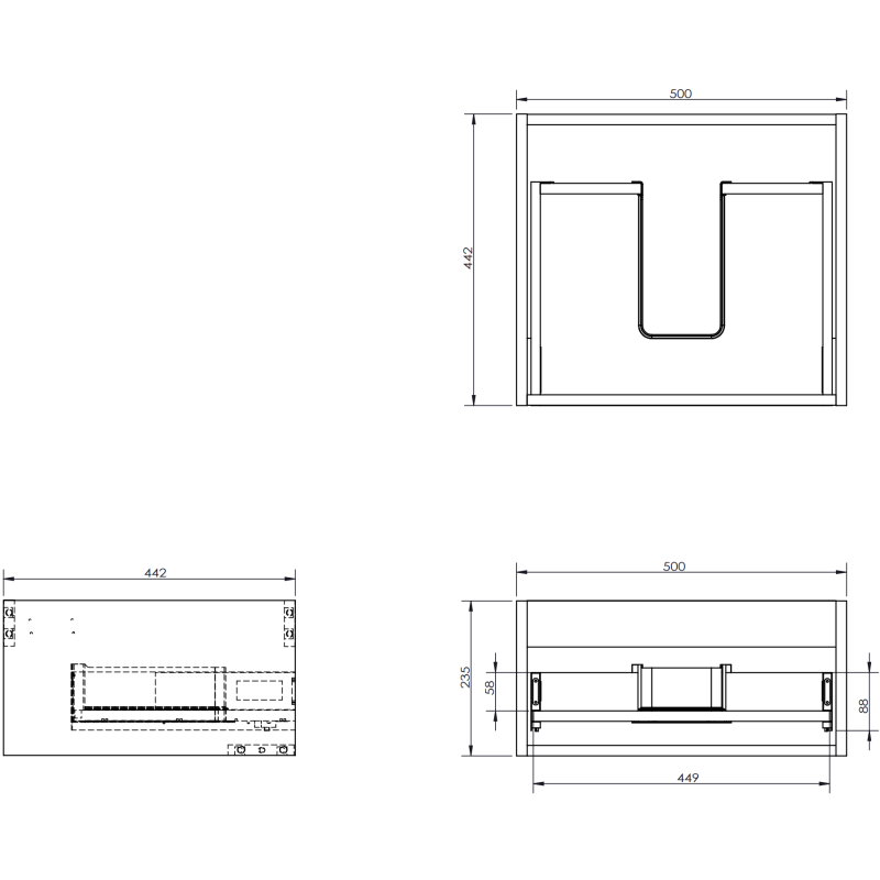 Mexen Orio 50 cm bathroom cabinet with Vela basin, 1 drawer, white matte - 91A10-05023-1-BF01-W23M01