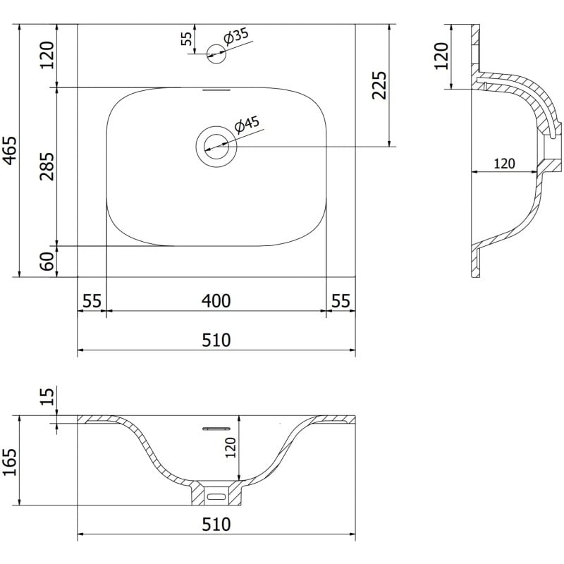 Mexen Orio 50 cm bathroom cabinet with Vela basin, 1 drawer, white matte - 91A10-05023-1-BF01-W23M01