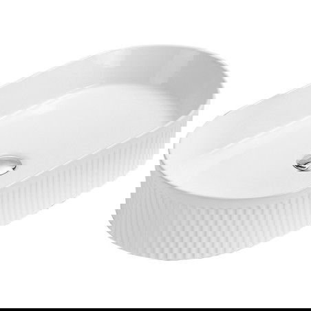 Mexen Grovo countertop fluted washbasin 57 x 36 cm, white - 22305700