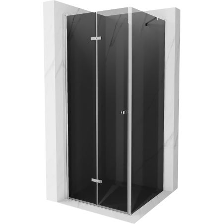 Mexen Lima folding shower cubicle 90 x 90 cm, Graphite, Chrome - 856-090-090-01-40
