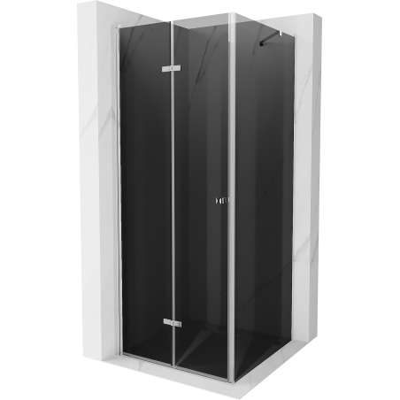 Mexen Lima folding shower enclosure 90 x 90 cm, graphite, chrome - 856-090-090-01-40