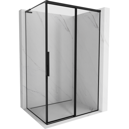 Mexen Rox L sliding shower enclosure right 105 x 75 cm, black frame, black - 8C2L-105-075-70-70-P