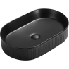 Mexen Grovo countertop washbasin fluted 57 x 36 cm, black matte - 22305785