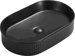 Mexen Grovo countertop washbasin fluted 57 x 36 cm, black matte - 22305785