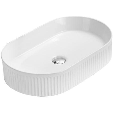 Mexen Grovo countertop ribbed sink 49 x 31 cm, white - 22304900