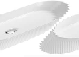 Mexen Grovo countertop ribbed sink 49 x 31 cm, white - 22304900