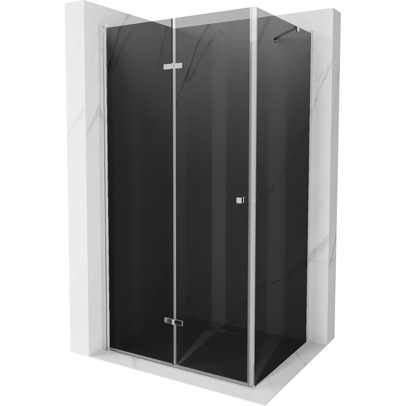 Mexen Lima folding shower cubicle 100 x 70 cm, Graphite, Chrome - 856-100-070-01-40