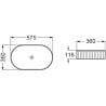 Mexen Grovo countertop washbasin ribbed 57 x 36 cm, white - 22305700