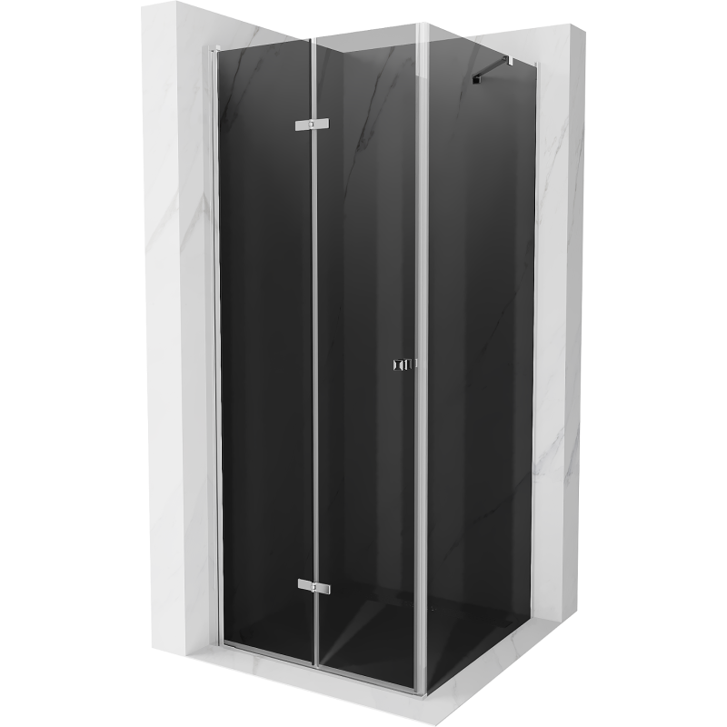 Mexen Lima folding shower cubicle 100 x 100 cm, Graphite, Chrome - 856-100-100-01-40