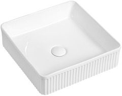 Mexen Grovo countertop washbasin ribbed 41 x 41 cm, white - 22304100