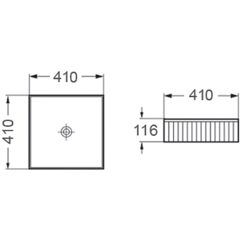Mexen Grovo countertop washbasin ribbed 41 x 41 cm, black matt - 22304185