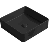 Mexen Grovo countertop washbasin grooved 41 x 41 cm, black matte - 22304185