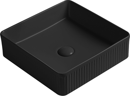Mexen Grovo countertop washbasin ribbed 41 x 41 cm, black matt - 22304185