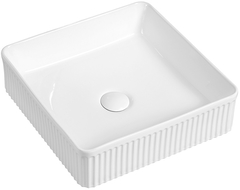 Mexen Grovo countertop basin fluted 37 x 37 cm, white - 22303700