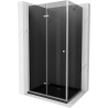Mexen Lima foldable shower enclosure 80 x 120 cm, graphite, chrome + Flat tray, black - 856-080-120-01-40-4070
