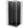 Mexen Lima folding shower cabin 90 x 90 cm, graphite, chrome + Flat tray, black - 856-090-090-01-40-4070